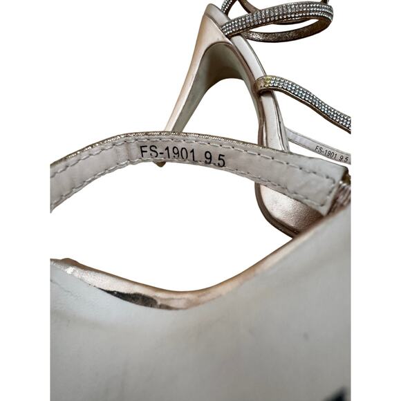Marc Defang Serene Rose Gold Rhinestone Embellished Wrap Stiletto Heels 9.5 - Picture 10 of 11